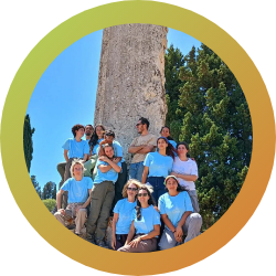 Group of students from the Archaeology Field School in Syracuse, posing at an excavation site, marking the completion of a successful fieldwork project.