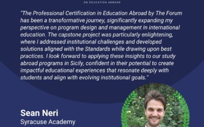 Elevating Global Education: Sean Neri Achieves Professional Certification in Education Abroad